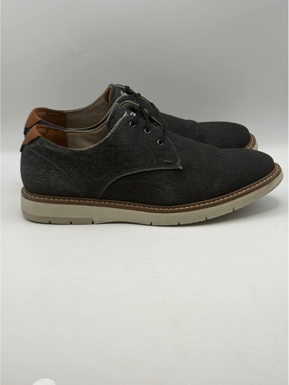 Florsheim Vibe Black Canvas Plain Toe Oxford Casual Dress Shoes Men's Size 8 M - Picture 9 of 14